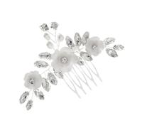 Générique épingle à cheveux rose peigne à cheveux de mariée de mariage mariées brodé hair charms hair toppers peigne à cheveux décoratif peigne de côté de cheveux de mariage Métal blanche
