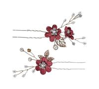 Générique Épingles à Cheveux pour Mariage et Bal de Promo, Lot de 2 Pinces Fleuries en Alliage Fleurs en Tissu, Accessoires de Coiffure Légers pour Mariées et Soirées