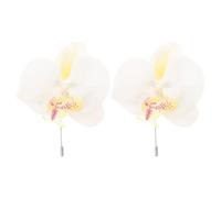 Générique Épingles Orchidée en Soie Blanches Lot de 2 pour Mariage et Fête Accessoires de Mariée pour Femmes