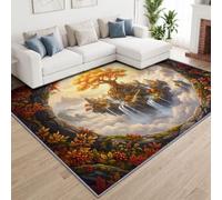 Générique Épique Onirique Arbre De Vie Île Cascade Tapis Salon 160 x 230 cm | Aventure Fantastique Antidérapant Tapis Lavable en Machine Carpet Doux, Chambre, Descente de Lit, Salle a Manger, Cuisine