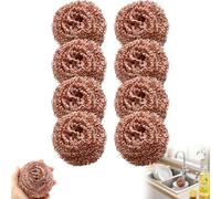 Générique Eponge Cuivre, 2/4/6 /8Pcs Gratounette Cuivre, Eponge en cuivre pour Cuisine, Outils de Nettoyage de Cuisine ，Eponge cuivre parfaites pour Nettoyer Les Buses de Fer et enlever Les scories