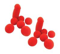 Générique Éponge Farce Banane avec 4 balles éponge Rouges, Accessoires de Magie de scène Amusants, Gadgets de Farce Stimulant l'imagination, pour la comédie, la Rue et Les débutants,2pcs