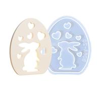 Générique Epoxy Easter Mold,Holiday Mould Hollow Bunny Egg Shaped - Easy to Demould Resin Ornament Simple to Clean Silicone Mold Epoxy Casting Moulds for Easter Home Decor