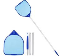 Générique Epuisette Piscine 150/130cm, Écumeur De Feuilles avec Manche Télescopique Et Poteau en Aluminium Stable, Filet De Nettoyage De Piscine pour Spa, Algues Et Étang