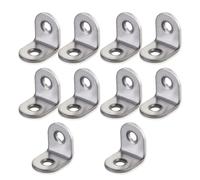 Générique Équerre de L en Métal Argenté avec 20 Vis 4x16 Mm 2 Mm D'épaisseur 90 Degrés pour Fixation Facile à Domicile Usine , Lot de 10 Pièces