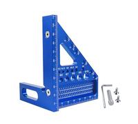 Générique Équerre de Menuisier Règle de Mesure Rapporteur Multifonction Alliage D'Aluminium Outil de Traçage Précision Adaptée Aux Artisans Ingénieurs Bricoleur, Bleu