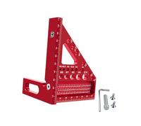 Générique Équerre de Menuisier Règle de Mesure Rapporteur Multifonction Alliage D'Aluminium Outil de Traçage Précision Adaptée Aux Artisans Ingénieurs Bricoleur, Rouge