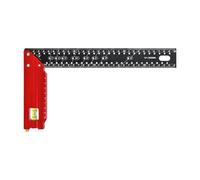 Générique Équerre Métallique Outil D'Angle Multifonction Règle Droite de Menuisier Trous de Traçage Manche Antidérapant Convient à L'Atelier Bricolage Travail S, Plage de mesures de 30 cm