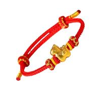 Générique Equine Bead Bracelet - Charm for Kids | Red String with Adjustable Knot, Spring Festival Jewelry, Handmade Accessory for Girls Boys Birthday Celebration