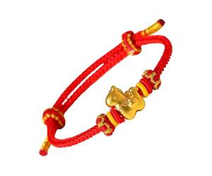 Générique Equine Bead Bracelet - Charm for Kids | Red String with Adjustable Knot, Spring Festival Jewelry, Handmade Accessory for Girls Boys Birthday Celebration