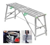 Générique Équipement d'échafaudage portatif, Plate-Forme de Travail Pliante Polyvalente, Banc de Tabouret de Tour d'échafaudage, Hauteur réglable, soudage en Acier galvanisé pour l'améliorat