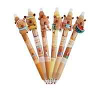 Générique Erasable Gel Pen - PP 14.5cm, 0.5mm Writing Pen, 6 Pieces | Stationery Kit, Capybara Set For Kids, Adults, Boys, Girls, Students, Home, Office, School, Study, Creative Planning