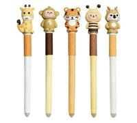 Générique Erasable Gel Pens, 15.8x2.4cm ABS 0.7mm Cute Smooth Writing Journaling Set, 5-Piece Stationery Supplies for Note Taking, Diary Entries, School Work, Writing