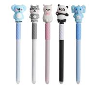 Générique Erasable Gel Pens, 15.8x2.4cm ABS 0.7mm Cute Smooth Writing Journaling Set, 5-Piece Stationery Supplies for Note Taking, Diary Entries, School Work, Writing