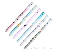 Générique Erasable Gel Pens, Cartoon Cat Ink Pens, 0.5mm Smooth Writing Note Tools with Removable, Cute Stationery for Students Kids Writers School Office Meeting Planning Use, Widely Applicable