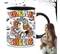 Générique Ergonomic Ghost Mug, 3D Halloween Coffee, Mug Stable with, Handle