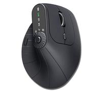 Générique Ergonomic Triple-Connect Wireless Mouse,Ergonomic Mouse with Volume Knob,Tri-Mode Wireless,Screen Display,Programmable Knob,4 DPI Settings (Black)