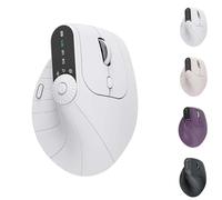 Générique Ergonomic Triple-Connect Wireless Mouse, Ergonomic Vertical Mouse, with 4 Adjustable Dpi and USB-C Receiver, with Multi-Function Knob, for Laptop/Computer/Pc (White)