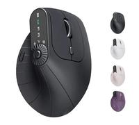 Générique Ergonomic Triple-Connect Wireless Mouse, Programmable Knob Mouse Wireless, Vertical Ergonomic Design, with 4 Adjustable DPI, Bluetooth 5.0 & USB-C Receiver, for Laptop/PC/Mac (Black)