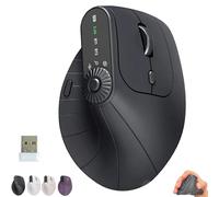 Générique Ergonomic Triple-Connect Wireless Mouse, Programmable Knob, USB-C Recharge, 4 Dpi Settings, Wireless Mouse (Black)