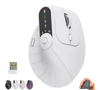 Générique Ergonomic Triple-Connect Wireless Mouse, Programmable Knob, USB-C Recharge, 4 Dpi Settings, Wireless Mouse (White)