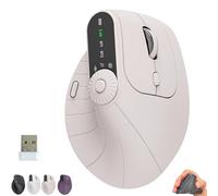 Générique Ergonomic Triple-Connect Wireless Mouse, Programmable Knob, USB-C Recharge, 4 Dpi Settings, Wireless Mouse (Beige)