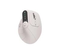 Générique Ergonomic Triple-Connect Wireless Mouse, Tri-Mode Wireless, Screen Display, Programmable Knob, Adjustable DPI 1000-2400, USB-C Recharge, Vertical Ergonomic Mouse (Beige)