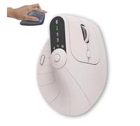 Générique Ergonomic Triple-Connect Wireless Mouse, Vertical Ergonomic Mouse, Tri-Mode Wireless Vertical Mouses with Programmable Knob for Pain Relief for Office, Gaming, Design (Beige)