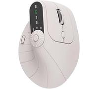 Générique Ergonomic Triple-Connect Wireless Mouse, Vertical Ergonomic Mouse with 4 Adjustable DPI, Bluetooth 5.0 & USB-C Receiver, for Laptop/PC/Mac, Multi-Knob & Type-C Charging (Beige)