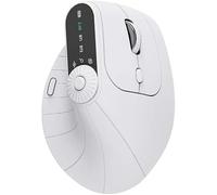 Générique Ergonomic Triple-Connect Wireless Mouse, Vertical Ergonomic Mouse with 4 Adjustable DPI, Bluetooth 5.0 & USB-C Receiver, for Laptop/PC/Mac, Multi-Knob & Type-C Charging (White)