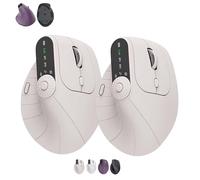 Générique Ergonomic Triple-Connect Wireless Mouse, Vertical Ergonomic Mouse with 4 Adjustable DPI, Multi-Device Bluetooth & 2.4G Connectivity, 57° Handshake Grip & Smart Display (Beige+Beige)