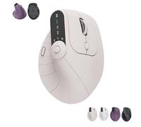Générique Ergonomic Triple-Connect Wireless Mouse, Vertical Ergonomic Mouse with 4 Adjustable DPI, Multi-Device Bluetooth & 2.4G Connectivity, 57° Handshake Grip & Smart Display (Beige)