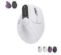 Générique Ergonomic Triple-Connect Wireless Mouse, Vertical Ergonomic Mouse with 4 Adjustable DPI, Multi-Device Bluetooth & 2.4G Connectivity, 57° Handshake Grip & Smart Display (White)