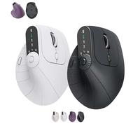 Générique Ergonomic Triple-Connect Wireless Mouse, Vertical Ergonomic Mouse with 4 Adjustable DPI, Multi-Device Bluetooth & 2.4G Connectivity, 57° Handshake Grip & Smart Display (White+Black)