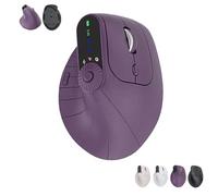 Générique Ergonomic Triple-Connect Wireless Mouse, Vertical Ergonomic Mouse with 4 Adjustable DPI, Multi-Device Bluetooth & 2.4G Connectivity, 57° Handshake Grip & Smart Display (Purple)