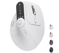 Générique Ergonomic Triple-Connect Wireless Mouse, Vertical Ergonomic Mouse with 4 Adjustable DPI, Rechargeable Vertical Design, Bluetooth 5.0 & USB-C Receiver, for Laptop (White)