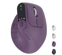 Générique Ergonomic Triple-Connect Wireless Mouse, Vertical Ergonomic Mouse with 4 Adjustable DPI, Rechargeable Vertical Design, Bluetooth 5.0 & USB-C Receiver, for Laptop (Purple)