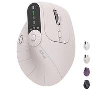Générique Ergonomic Triple-Connect Wireless Mouse, Vertical Ergonomic Mouse with 4 Adjustable DPI, Rechargeable Vertical Design, Bluetooth 5.0 & USB-C Receiver, for Laptop (Beige)