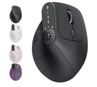 Générique Ergonomic Triple-Connect Wireless Mouse, Vertical Ergonomic Mouse with 4 Adjustable DPI, Screen Display, for Pain Relief for Office, Gaming, Design (Black)