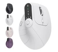 Générique Ergonomic Triple-Connect Wireless Mouse, Vertical Ergonomic Mouse with 4 Adjustable DPI, Screen Display, for Pain Relief for Office, Gaming, Design (White)