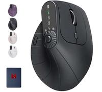 Générique Ergonomic Triple-Connect Wireless Mouse, Vertical Ergonomic Mouse with 4 Adjustable DPI Screen Display Multi-Knob for Laptop/PC/Mac for Office/Gaming/Design (Black)