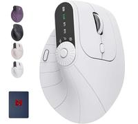 Générique Ergonomic Triple-Connect Wireless Mouse, Vertical Ergonomic Mouse with 4 Adjustable DPI Screen Display Multi-Knob for Laptop/PC/Mac for Office/Gaming/Design (White)
