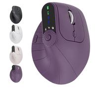 Générique Ergonomic Triple-Connect Wireless Mouse, Vertical Ergonomic Mouse with 4 Adjustable DPI, Screen Display, for Pain Relief for Office, Gaming, Design (Beige)