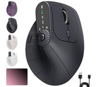 Générique Ergonomic Triple-Connect Wireless Mouse, Wireless Ergonomic Vertical Mouse, 4 Adjustable DPI, Programmable Knob, USB-C Charging, for Pain Relief for Office, Gaming, Design (Black)