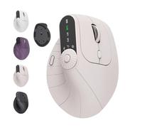 Générique Ergonomic Triple-Connect Wireless Mouse, Wireless Ergonomic Vertical Mouse with 4 Adjustable DPI, Bluetooth 5.0 USB-C Receiver, for Computer/Pc/Laptop, Multi-Function Knob (Beige)