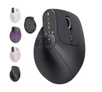 Générique Ergonomic Triple-Connect Wireless Mouse, Wireless Ergonomic Vertical Mouse with 4 Adjustable DPI, Bluetooth 5.0 USB-C Receiver, for Computer/Pc/Laptop, Multi-Function Knob (Black)