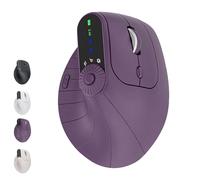 Générique Ergonomic Triple-Connect Wireless Mouse, Wireless Ergonomic Vertical Mouse with Adjustable DPI 1000-2400, Bluetooth 5.0 & USB-C Receiver, for Laptop/PC/Mac (Purple)