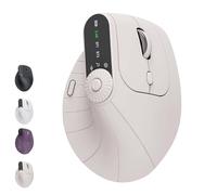Générique Ergonomic Triple-Connect Wireless Mouse, Wireless Ergonomic Vertical Mouse with Adjustable DPI 1000-2400, Bluetooth 5.0 & USB-C Receiver, for Laptop/PC/Mac (Beige)