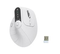 Générique Ergonomic Triple-Connect Wireless Mouse,Wireless Ergonomic Vertical Mouse with Dpi 1000-2400, Bluetooth 5.0 & USB-C Receiver, for Laptops/Pc, Pain Relief for Office/Design (White)