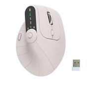 Générique Ergonomic Triple-Connect Wireless Mouse,Wireless Ergonomic Vertical Mouse with Dpi 1000-2400, Bluetooth 5.0 & USB-C Receiver, for Laptops/Pc, Pain Relief for Office/Design (Pink)